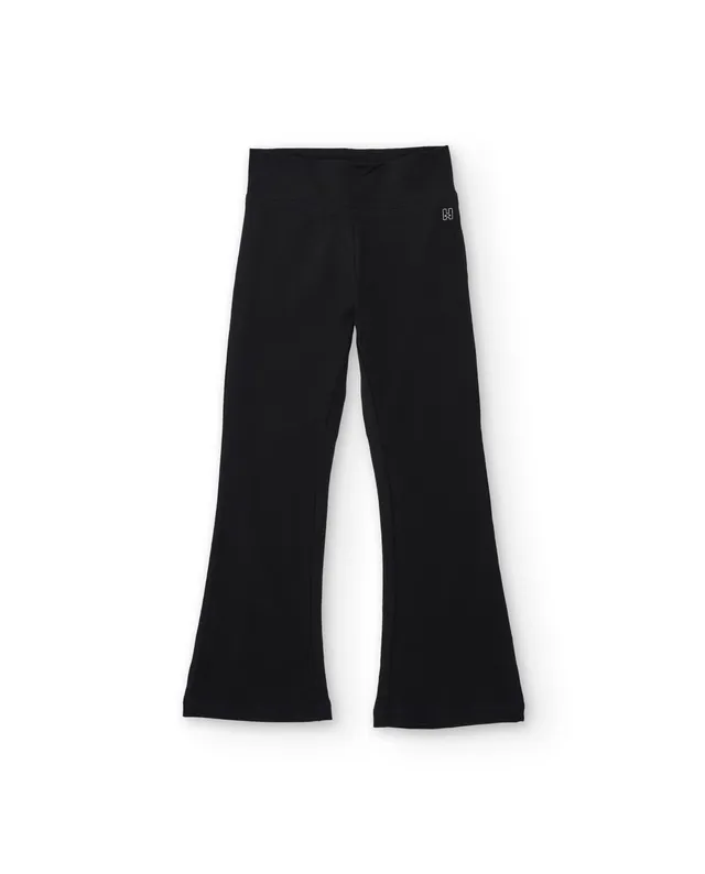TucTuc Pantaloni Bambina Zampa Nero Maglia Vita Alta