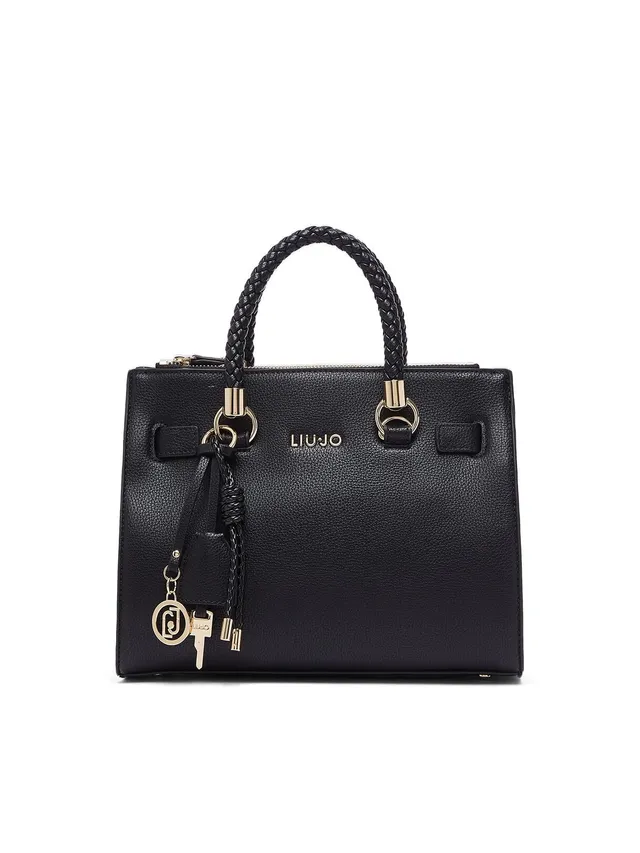 Liu Jo Borsa Satchel Piccola Nera S 27x12x21 cm con Charm