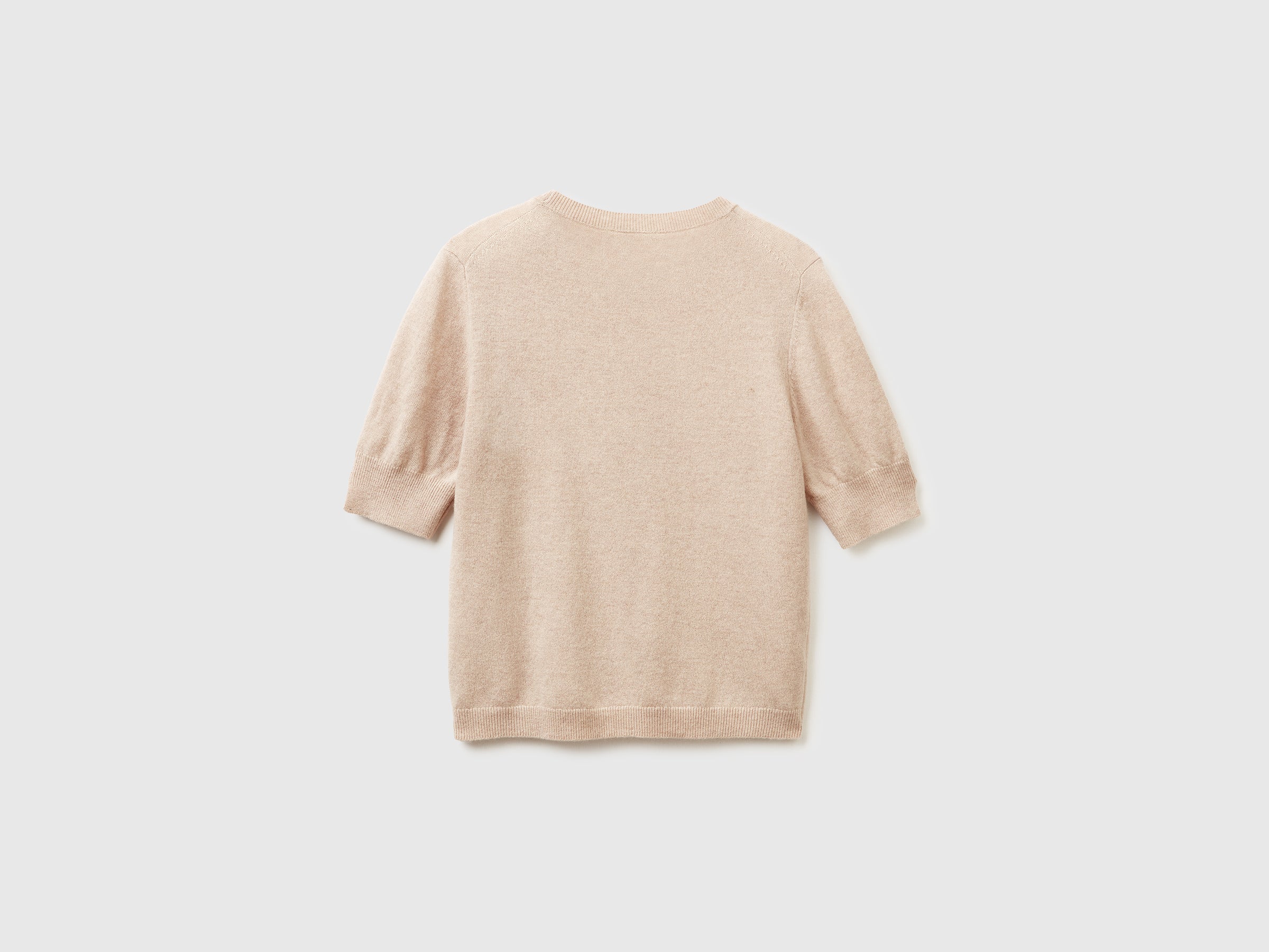 United Colors of Benetton maglione merino manica corta beige M