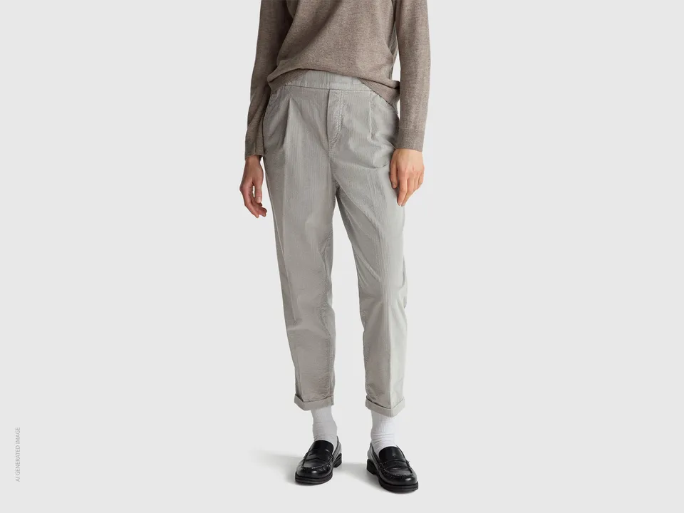 United Colors of Benetton Trousers Chinos velluto pantalone M stretch