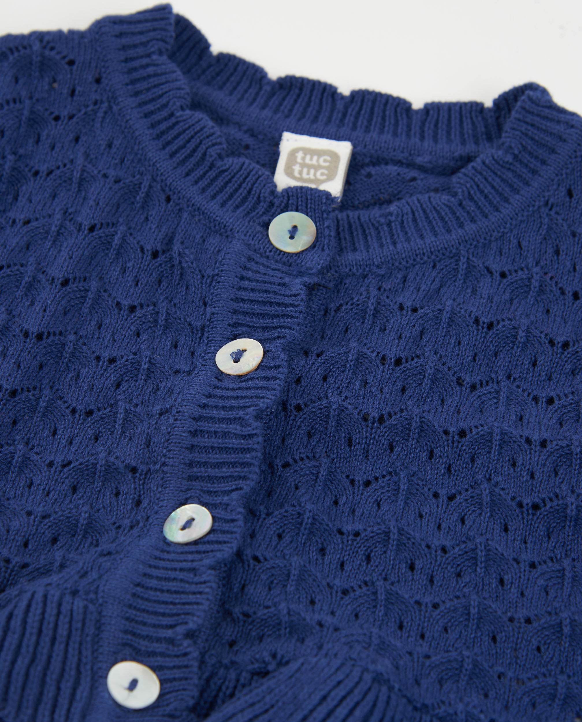 TucTuc Maglioni Cardigan Bambina Navy Traforato Bottoni