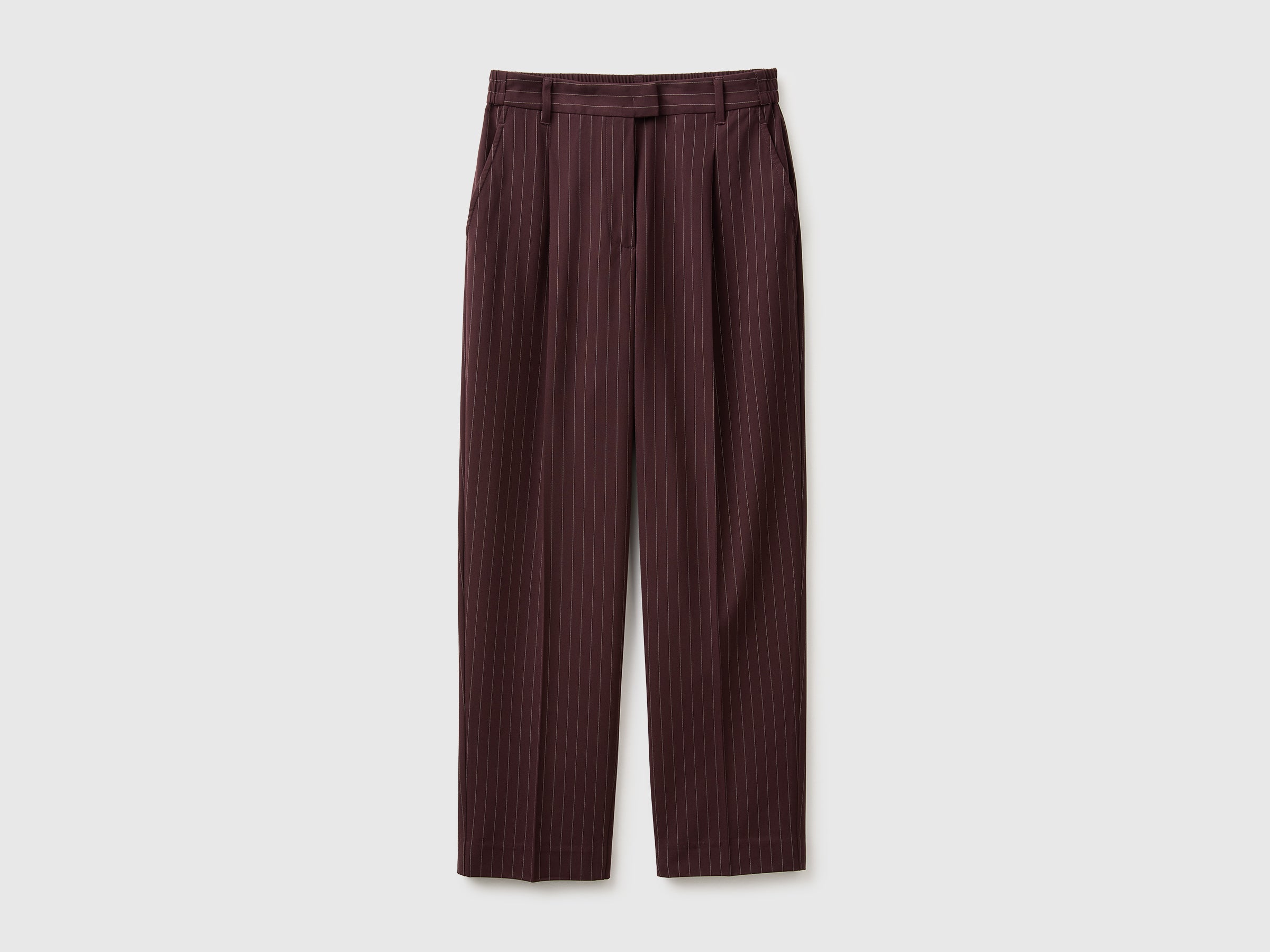 United Colors of Benetton Trousers Pantaloni Gessati Carrot-Fit Viscosa