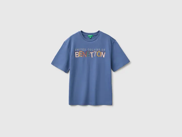 United Colors of Benetton T-Shirts maglietta manica corta stampa cotone bio