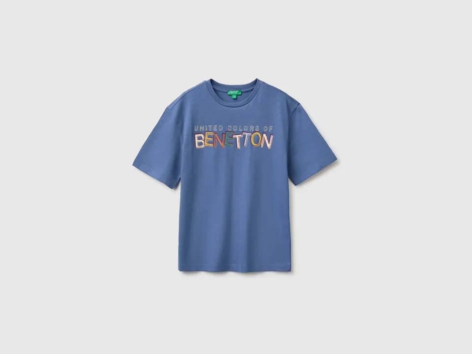 United Colors of Benetton T-Shirts maglietta manica corta stampa cotone bio