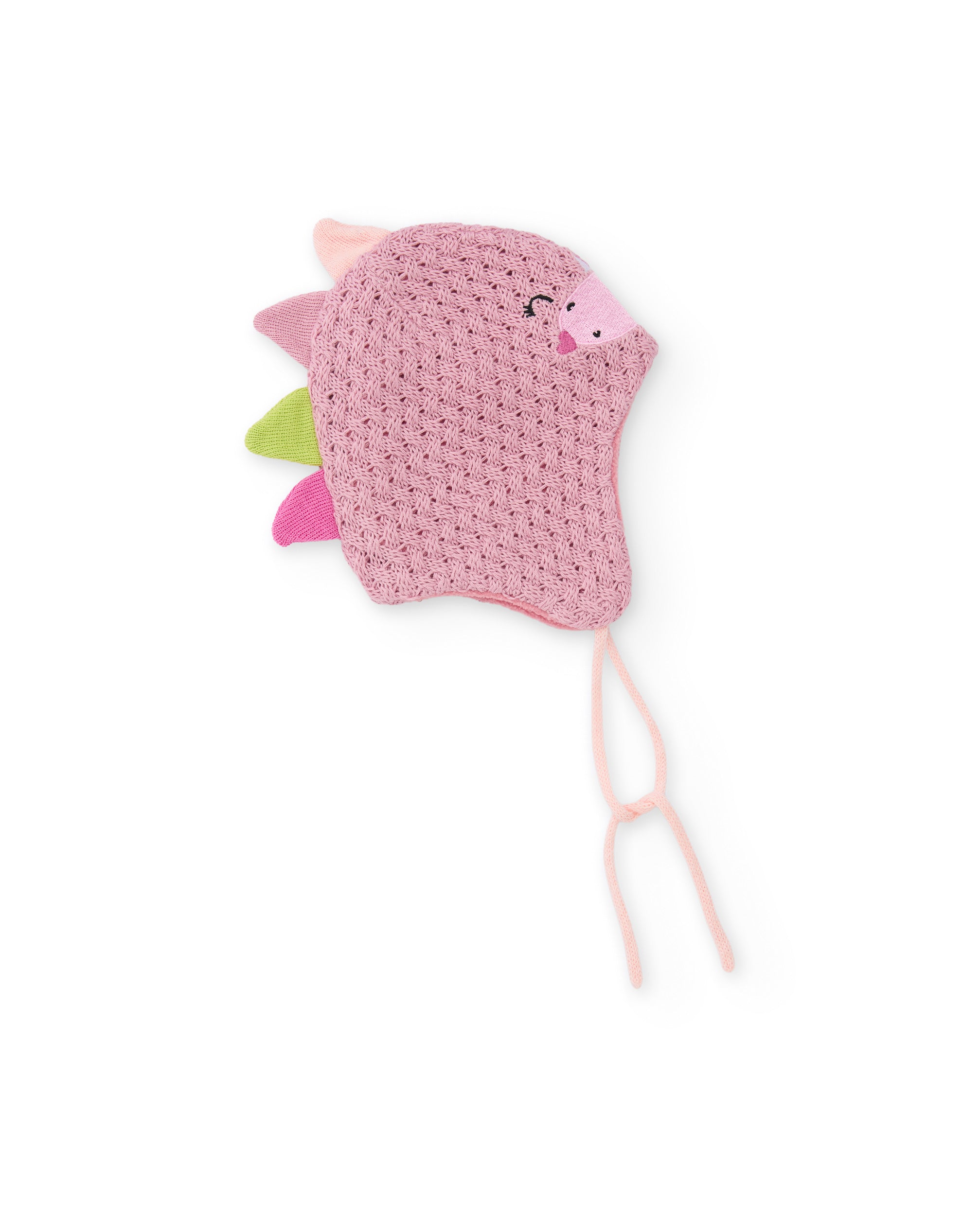 TucTuc Accessori cappellino neonato rosa dinosauro tricot