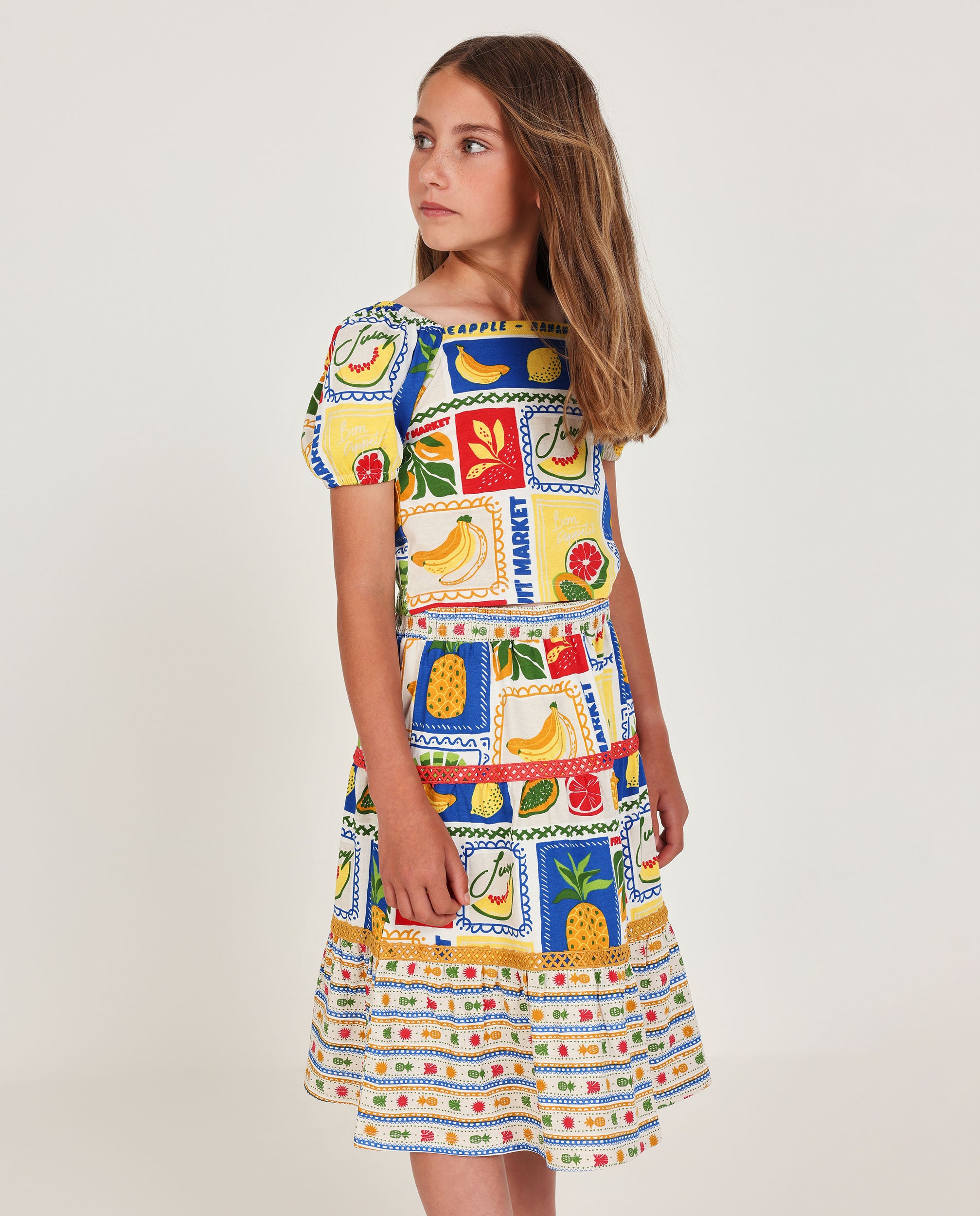TucTuc Gonne Gonna Maglia Bambina Stampa Beige