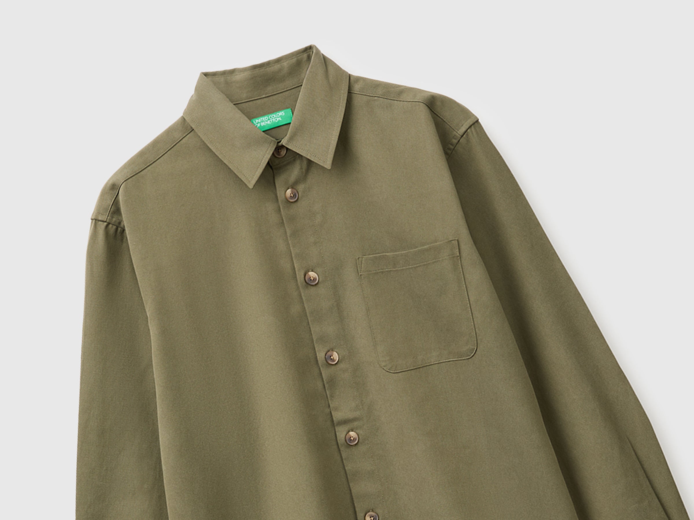 United Colors of Benetton Camicia taschino lyocell cotone