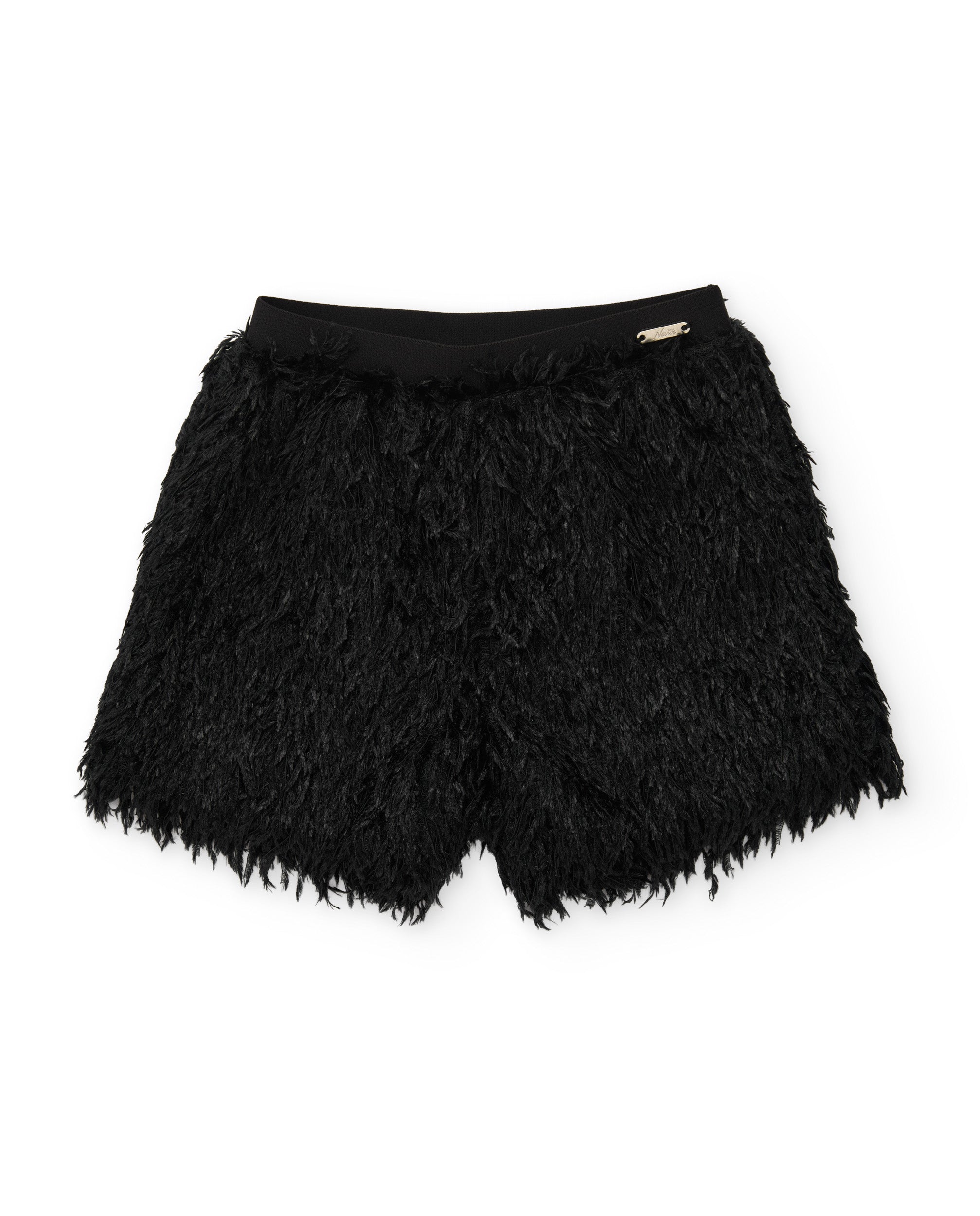 TucTuc Pantaloncini shorts bambina neri effetto piume