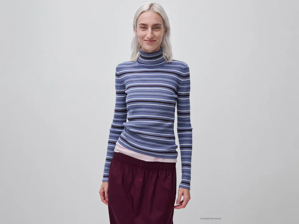 United Colors of Benetton Dolcevita M seta lana coste maglione donna