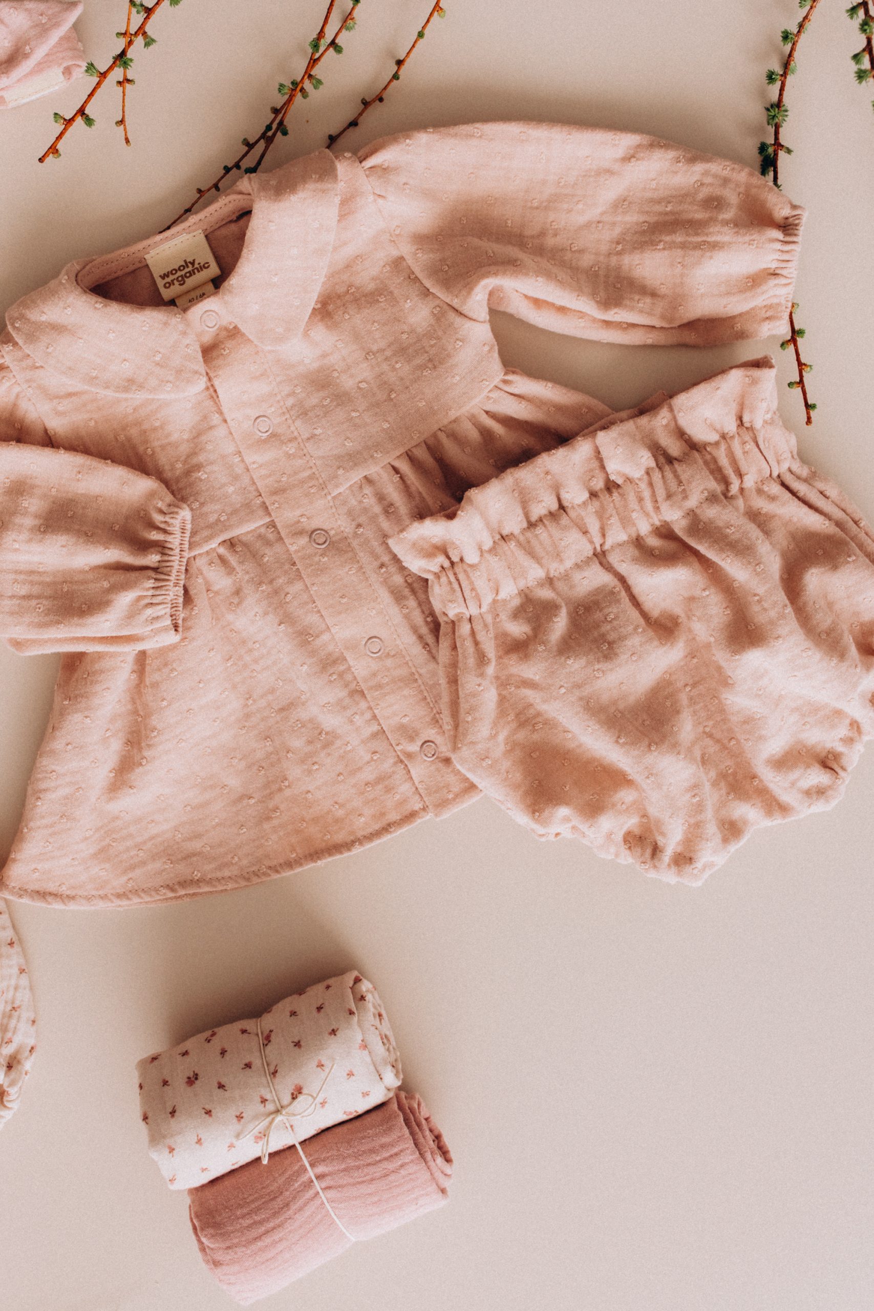 Woolly Organic Baby Sets completo mussola manica lunga cotone bio