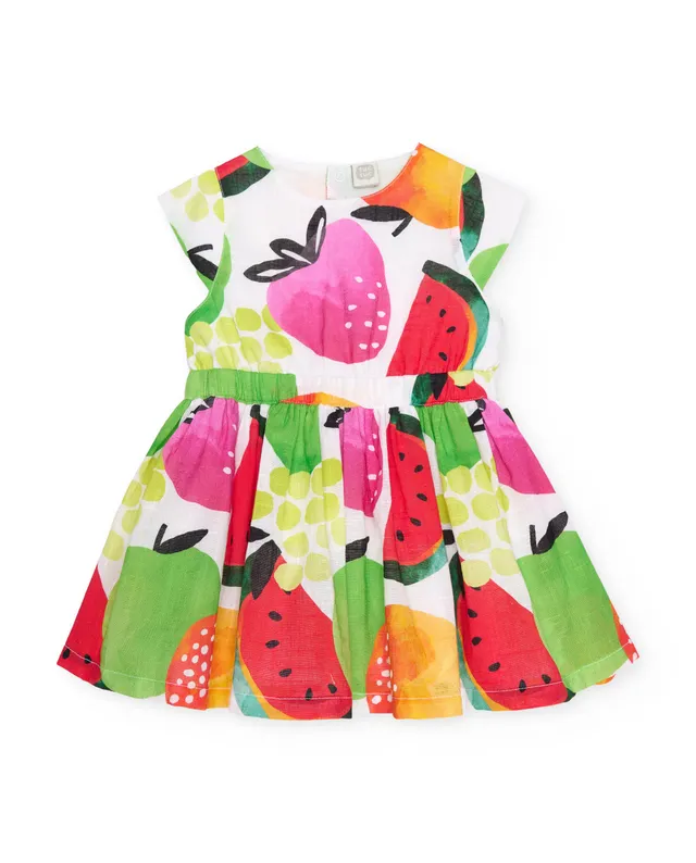TucTuc Vestiti Vestito bimba bianco frutta estate