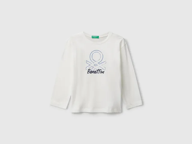 Benetton T-Shirts and Tops maglietta logo cotone taglia 104