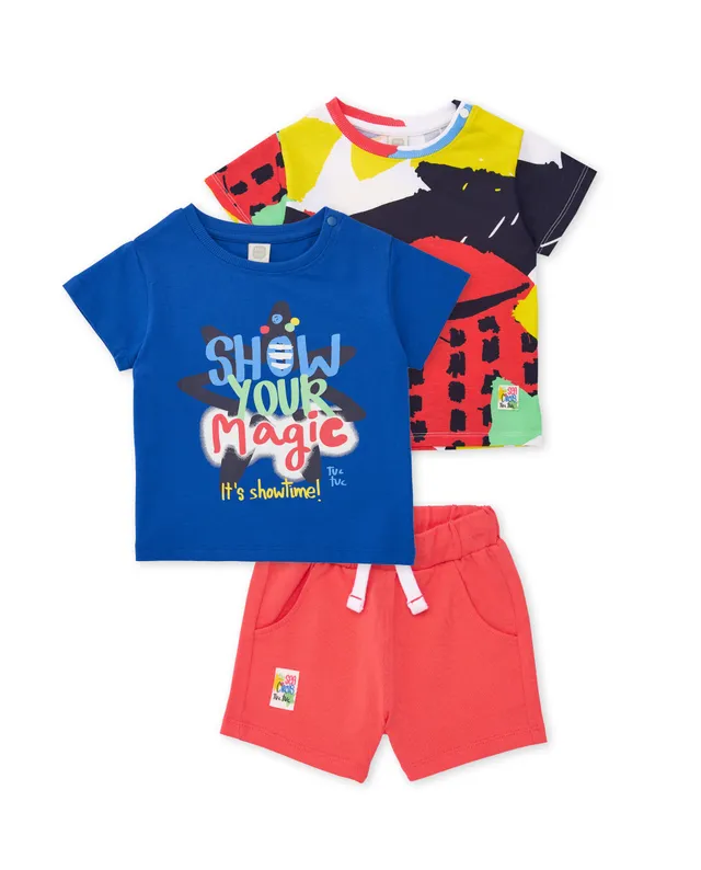 TucTuc Completi set bimbo blu 3 pezzi con shorts