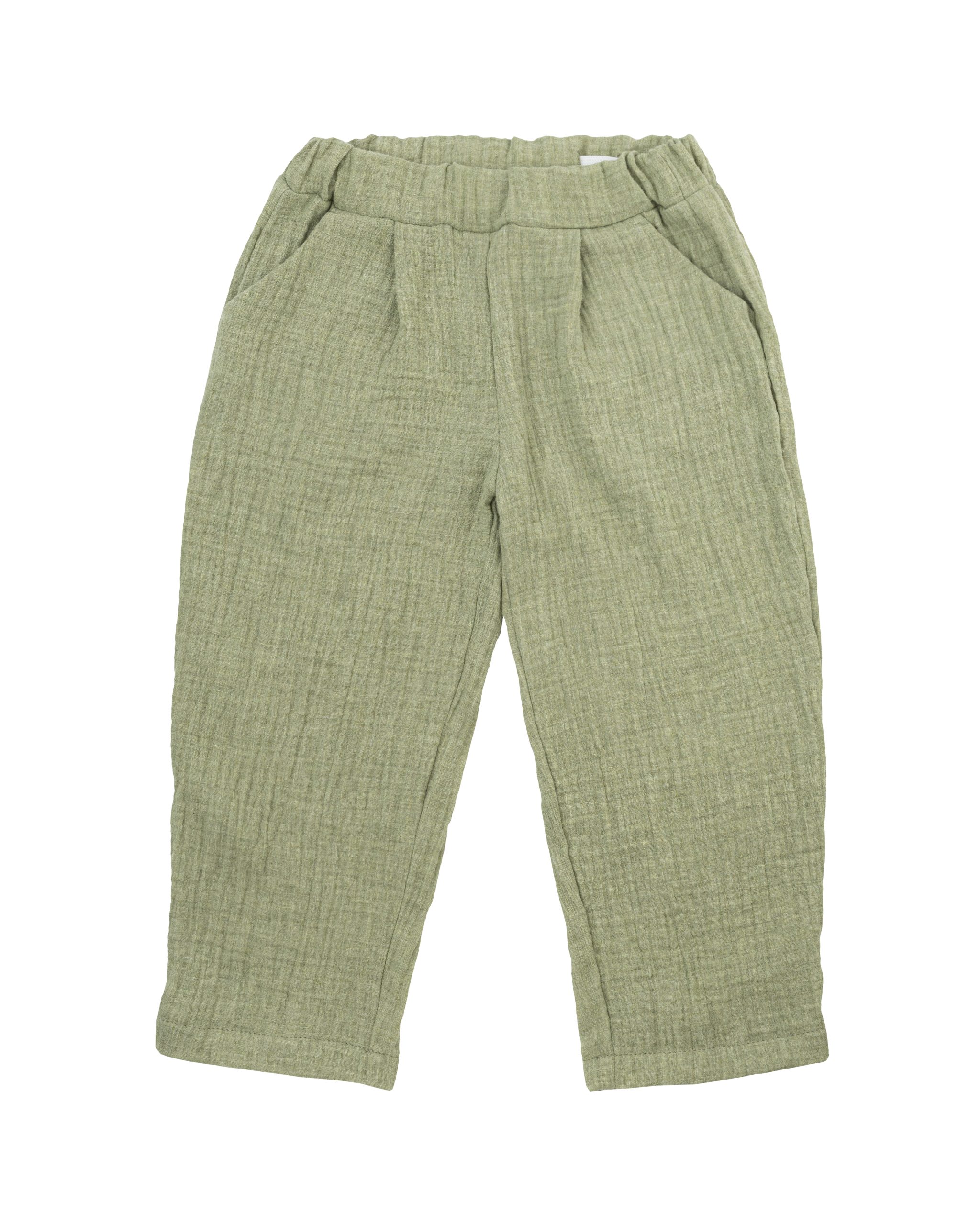 Woolly Organic SS27 Pantaloni Bimbo Mussola Cotone Bio