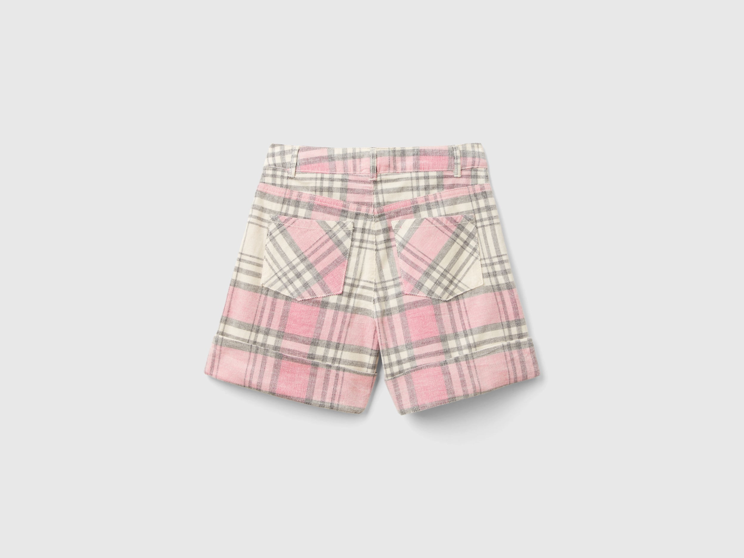 United Colors of Benetton Trousers Bermuda velluto tartan cotone