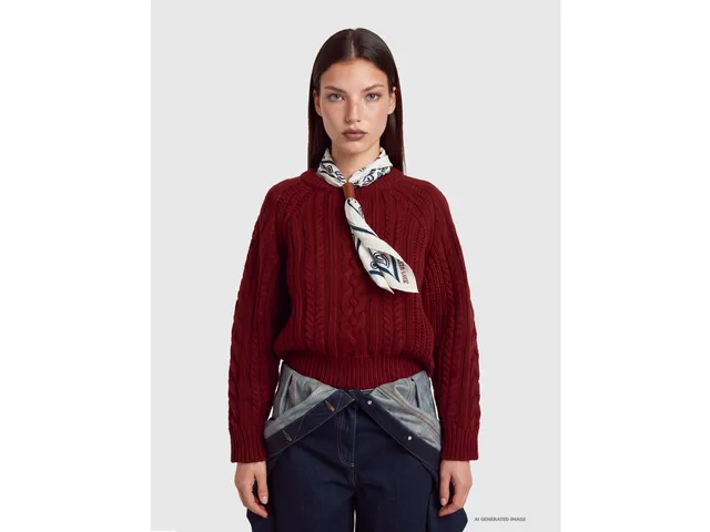 Benetton maglione trecce pura lana taglia M
