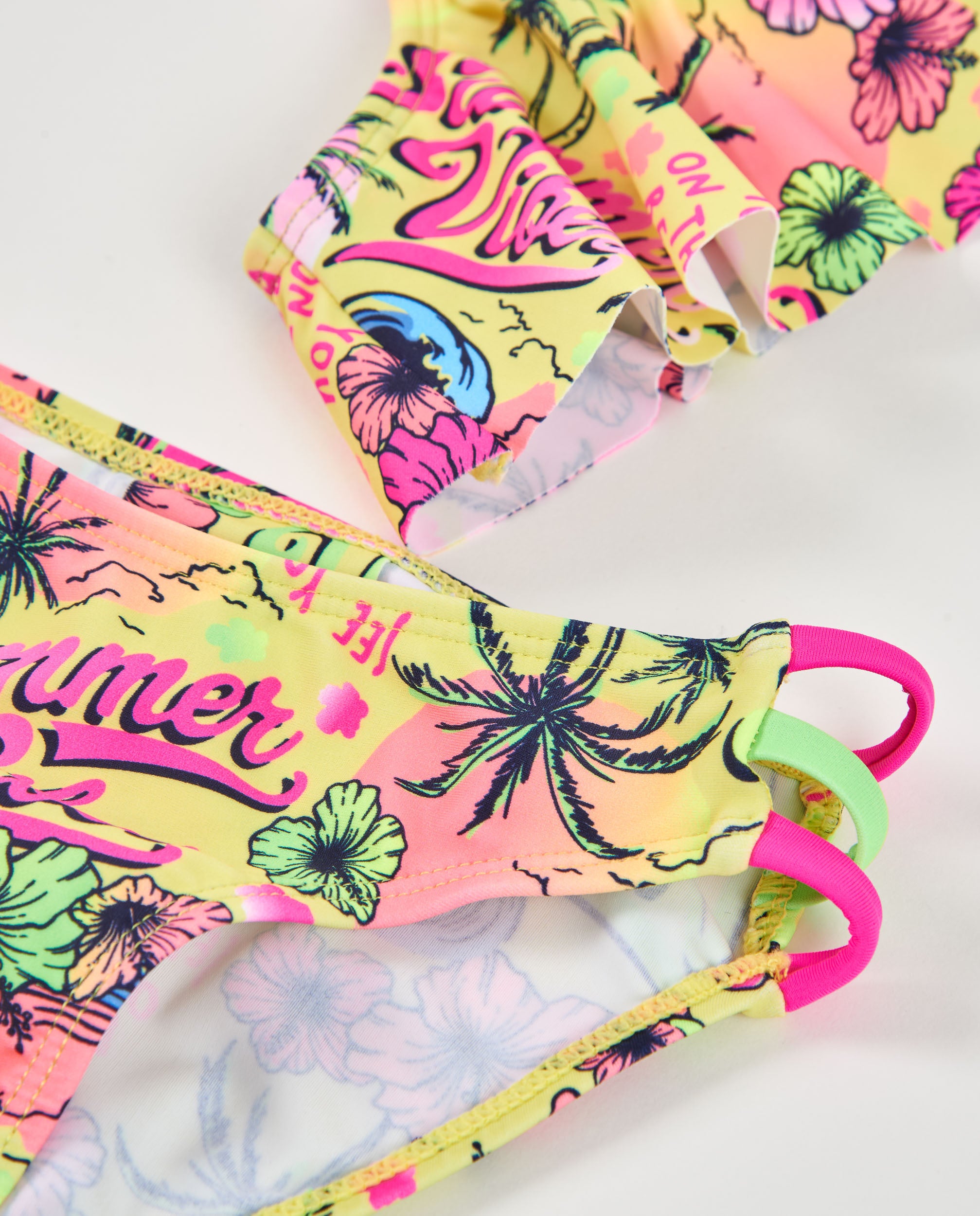 TucTuc Costumi Da Bagno Bikini Bimba Giallo Stampa Tropicale