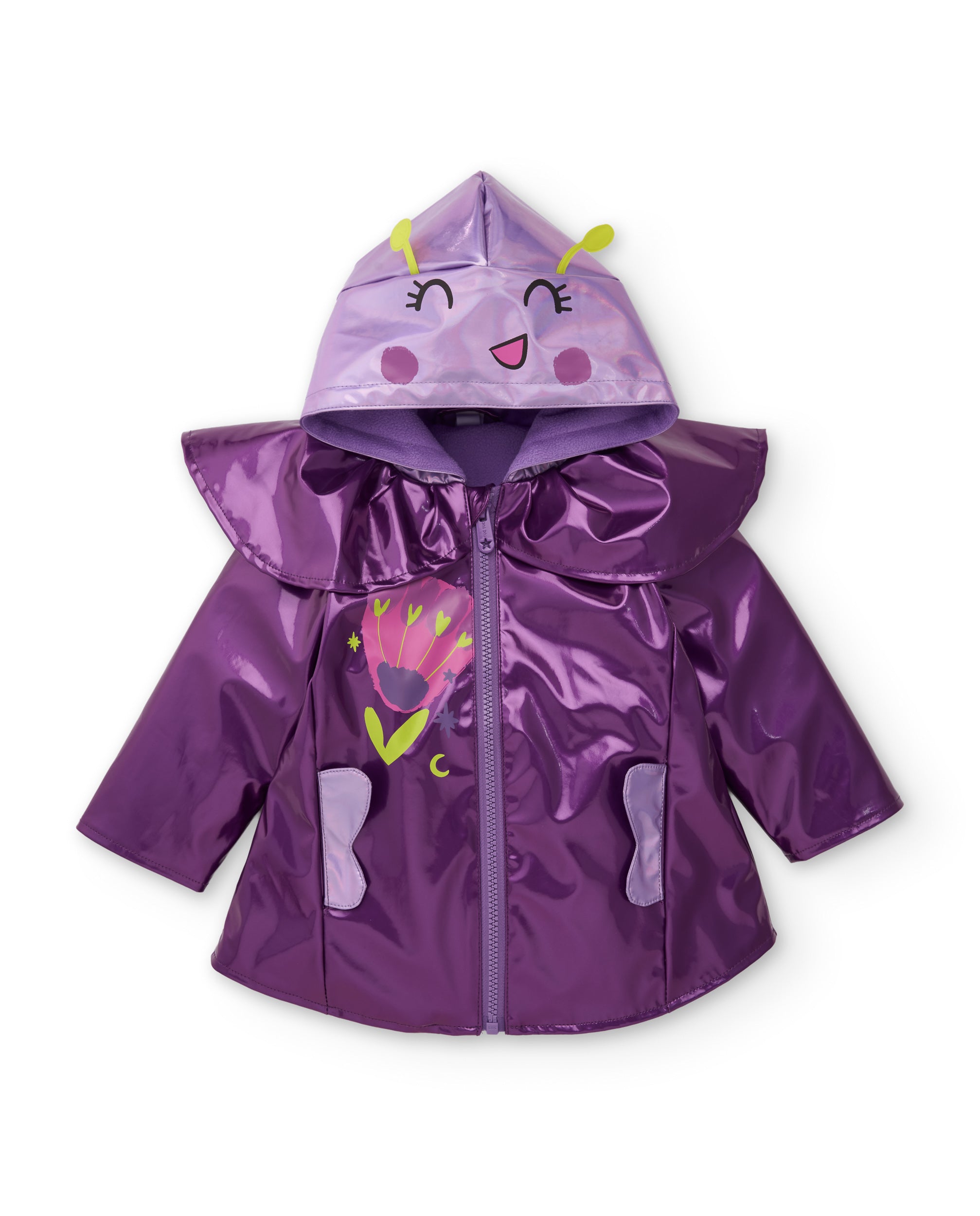 TucTuc Cappotti impermeabile bambina viola cappuccio farfalla
