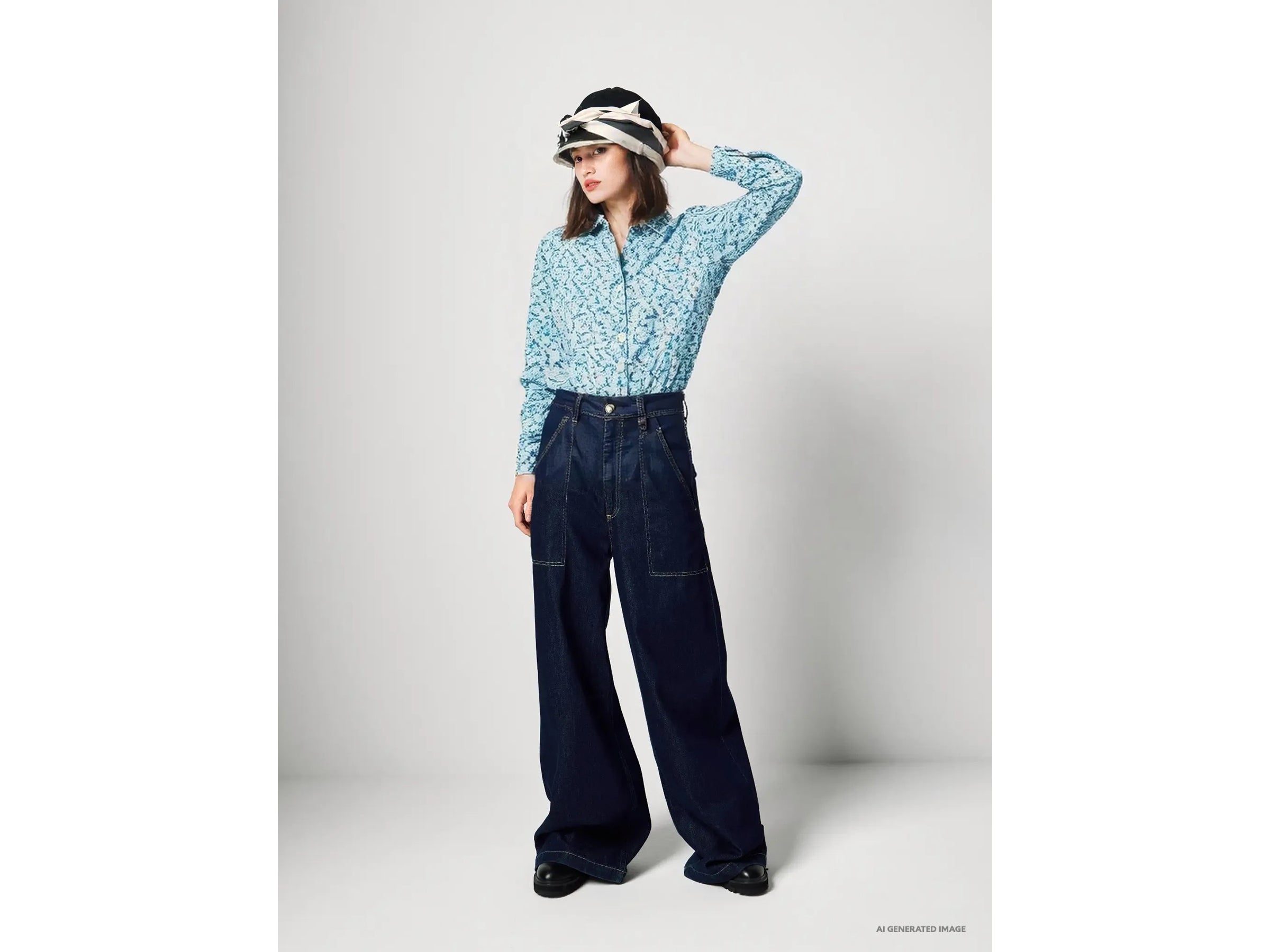 United Colors of Benetton camicia fantasia cotone maniche lunghe