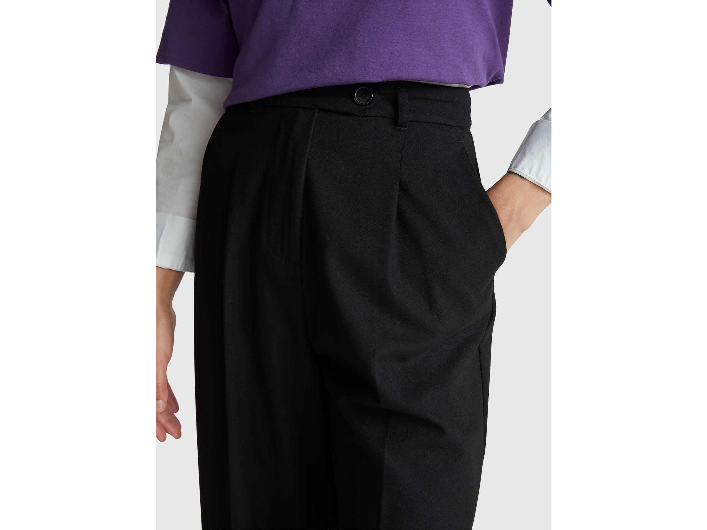 United Colors of Benetton Wide pantaloni flanella gamba larga 42