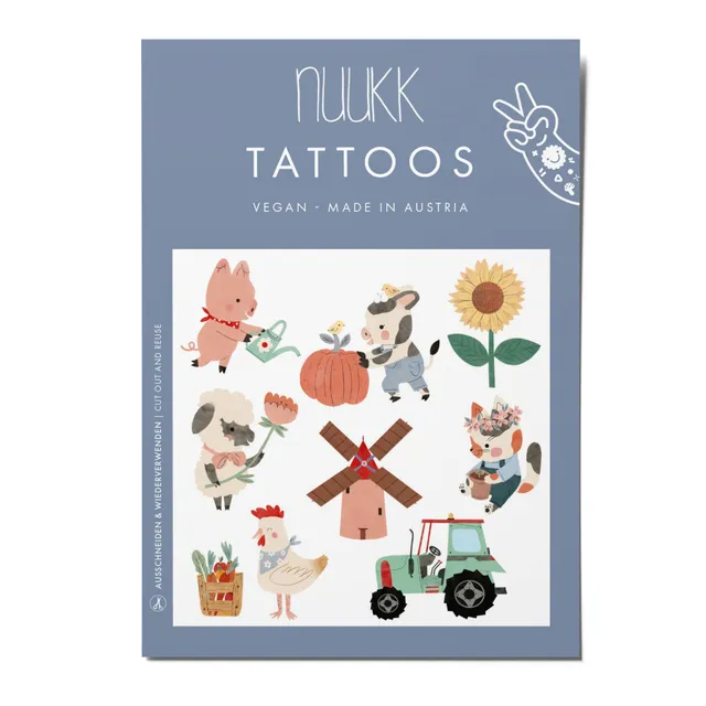 Nuuk Fattoria tatuaggi temporanei bimbi vegan