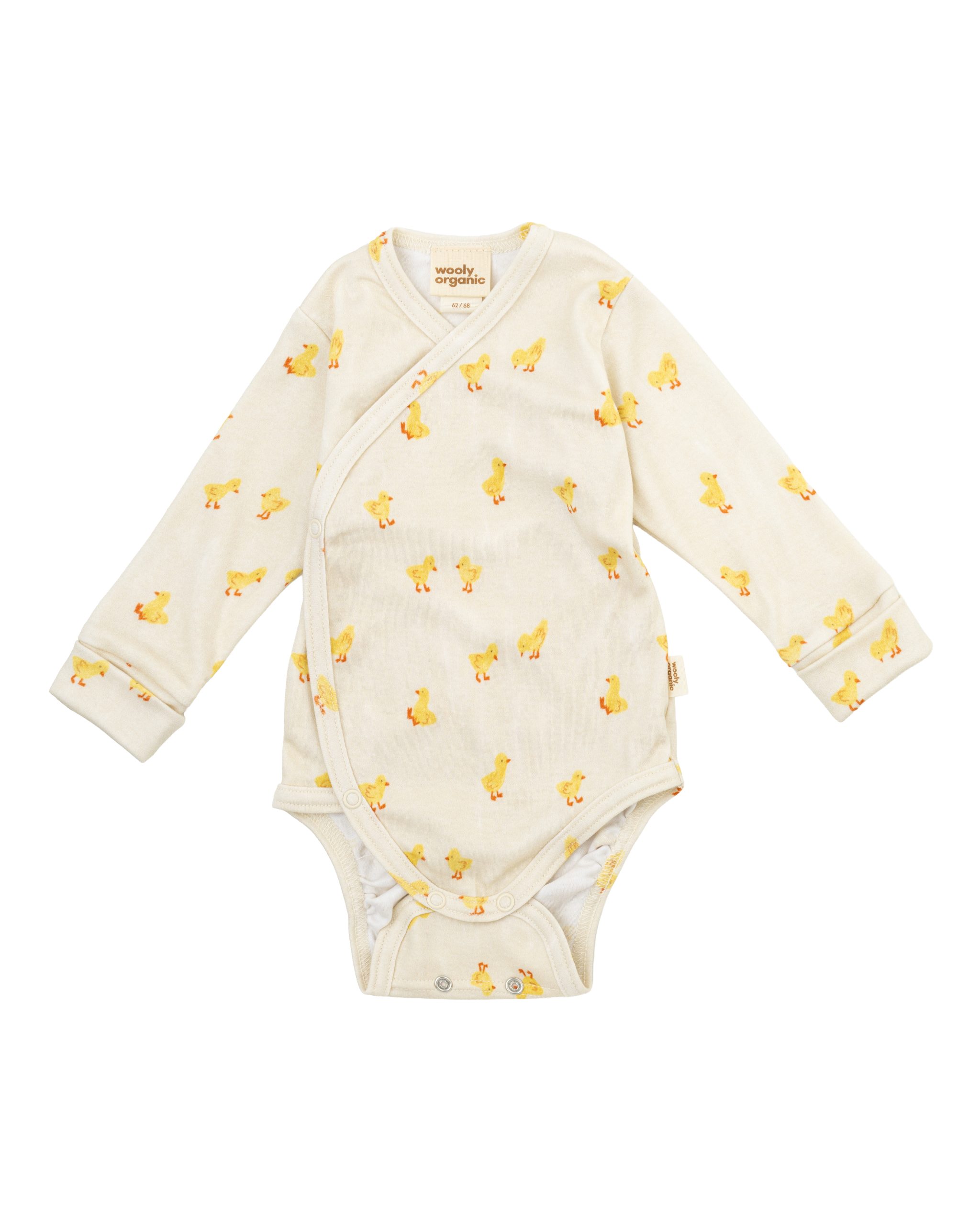 Woolly Organic Wrap Bodysuit GOTS body neonato manica lunga